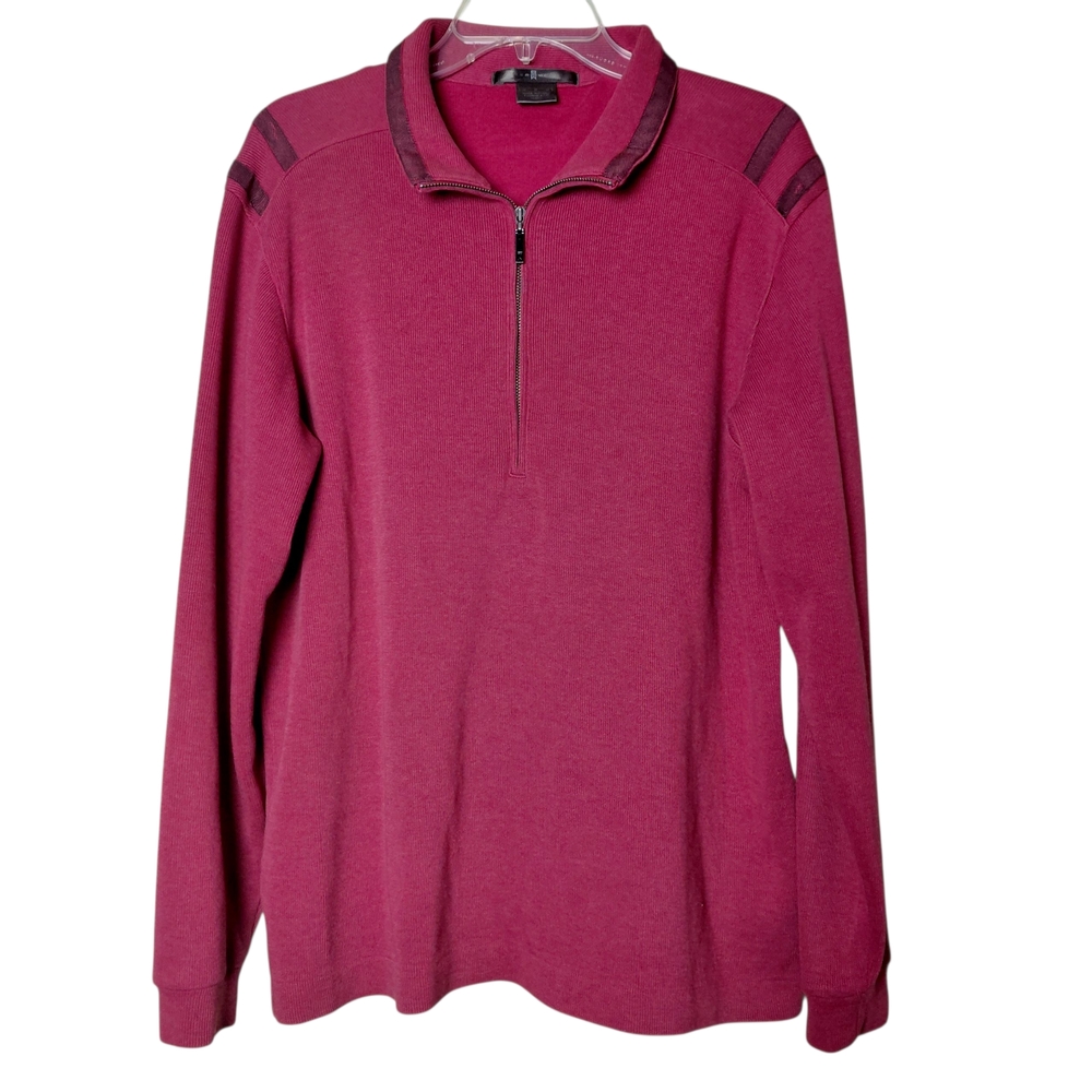 Tiger Woods Men's Quarter Zip-Up Pull Over Sweater in Rustic Red Size M